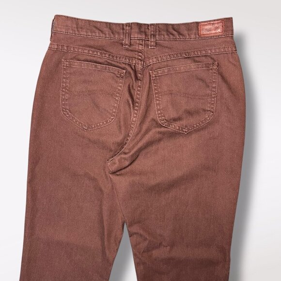 Vintage Y2K Lee Relaxed Straight Leg Brown Jean High Waist Size 8 Short - Picture 7 of 9